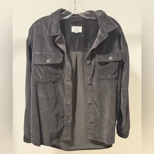 American Eagle Women’s Black Corduroy Oversized Shacket